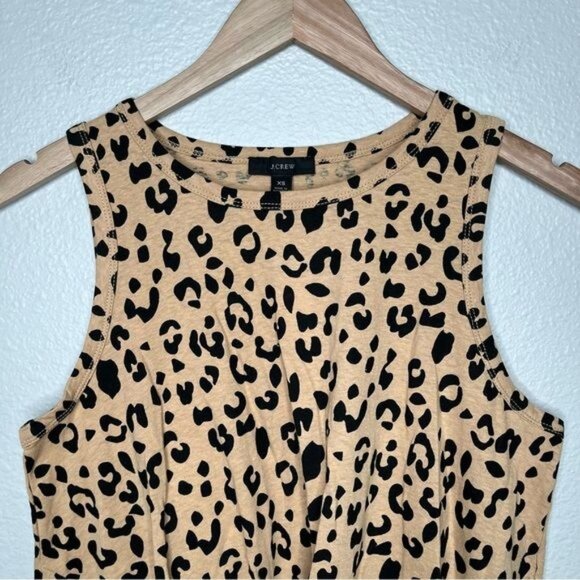 J. Crew orange leopard print twist front sleeveless cotton cropped shirt size xs - Picture 3 of 11